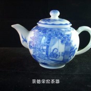 小雅青花西窗秋景茶壶
