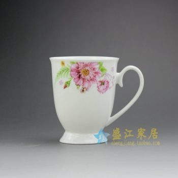 RYDY27-B 手绘粉彩花卉图茶杯 品茗杯