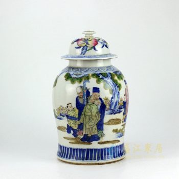 5156-RZHD01    景德镇   手绘人物将军罐花瓶  艺术摆件品
