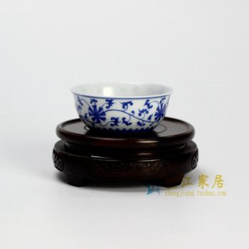 14DR162 手绘青花花纹茶杯