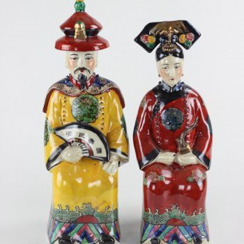 RZKC08_陶瓷雕塑摆件彩绘人物皇帝皇后装饰摆设传统家居装饰