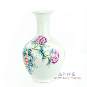 RZPC01 景德镇陶瓷 牡丹花卉贴花花瓶