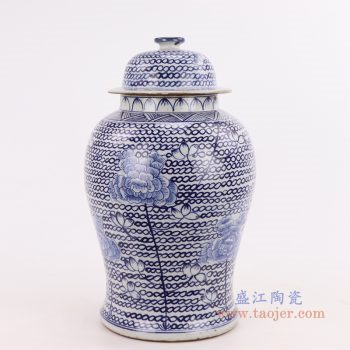 RZKT24-C 景德镇陶瓷 新中式古典陶瓷收纳罐储物罐
