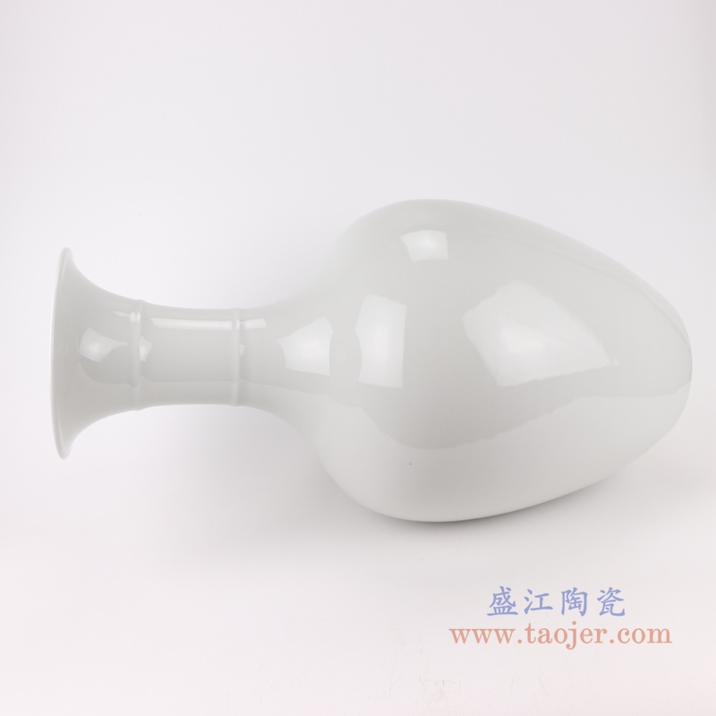  景德镇陶瓷器颜色釉冰裂纹白色现代时尚花瓶