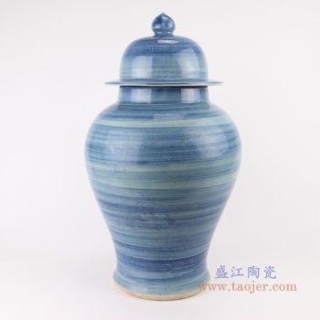 RZPI51  手工蓝纹颜色釉现代陶瓷将军罐