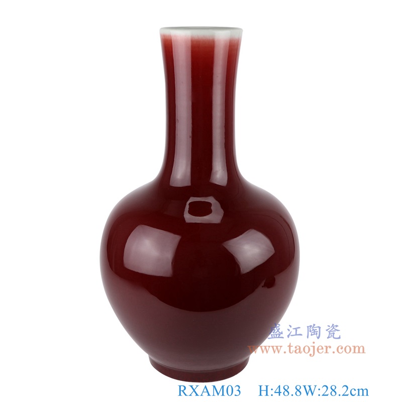 郎红天球瓶，产品编号：RXAM03       产品尺寸(单位cm):  高48.8直径28.2口径底径14.3重量7.4KG