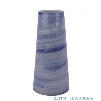 RZPI74   青花线条纹直筒小花瓶   高18直径8.4口径16.2底径重量0.75KG